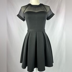 Arloh Sheer Top Vintage-Inspired Sweetheart Neckline Dress - Size Small